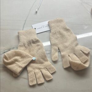 Scott & Scott London fingerless cashmere gloves with mitten covers